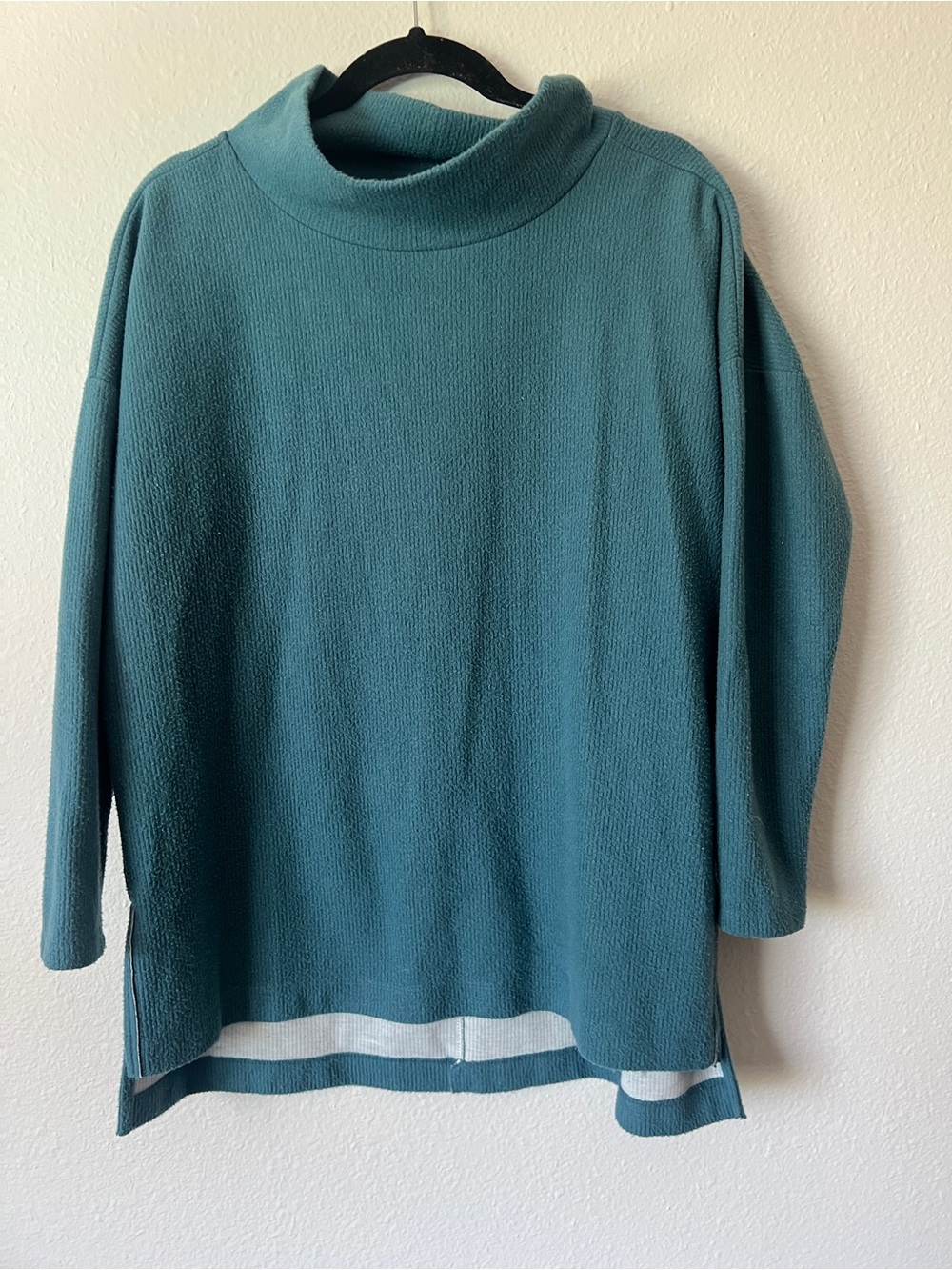 Anthropologie Theresa Tunic Top Teal S Mock Neck Pullover - Picture 2 of 3